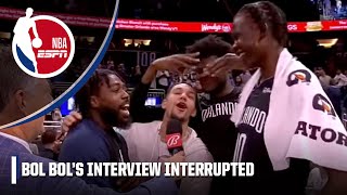 'It's a Bol World‼' - Magic players interrupt Bol Bol's interview 🤣 | NBA on ESPN