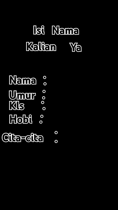 Isi y nama panjang kalian semua