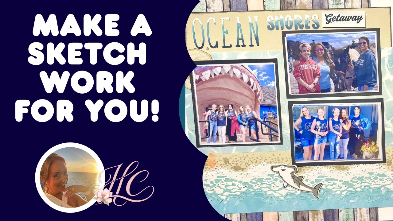 2 Page Scrapbook Layout - Ocean Shores Beach Girls Weekend Getaway Trip