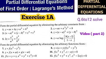 Partial differential equation of first order Lagranges method Exercise 1A part 2