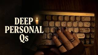 ASMR personal questions 🕯️ soft whispers an typing sounds