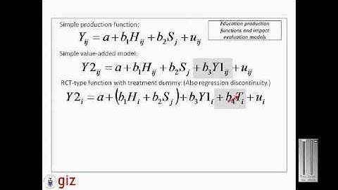 Education production functions and impact evaluation models