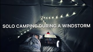 SOLO CAMPING IN THE KARST CLIFFS DURING WINDSTORM • RELAXING  WITH THE SOUNDS OF NATURE • ASMR