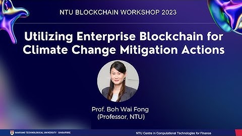 Prof. Boh Wai Fong - Utilizing Enterprise Blockchain-NTU Blockchain Workshop2023