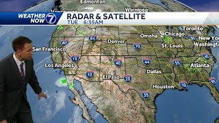 More sun and staying warm Tuesday, rain is back tomorrow
