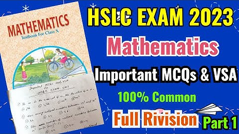 HSLC Exam 2023 Maths Common Questions and Answers Assam।Class 10 Maths Important MCQs and VSA