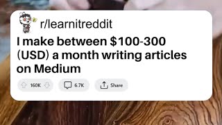 I make between $100-300 (USD) a month writing articles on Medium
