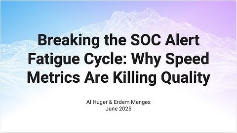 Breaking the SOC Alert Fatigue Cycle: Why Speed Metrics Are Killing Quality