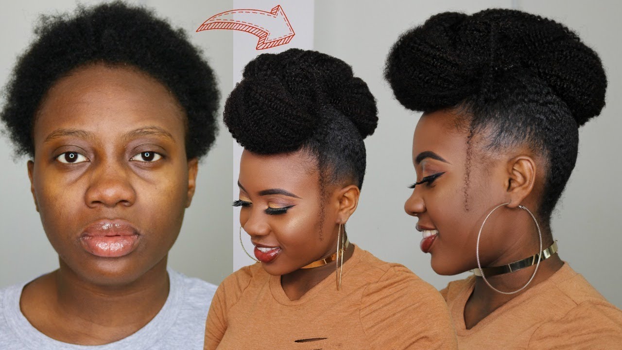 Easy Half Hawk on Short Natural 4C Hair | Holiday Protective Hairstyle ...