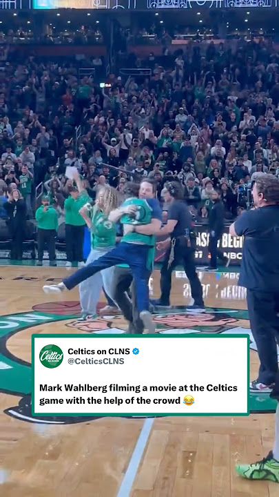 Mark Wahlberg filming at a Celtics game 🤩