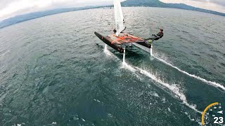 Attersee Sailspeedmaster - downwind foiling A-Cat race across the lake to Attersee