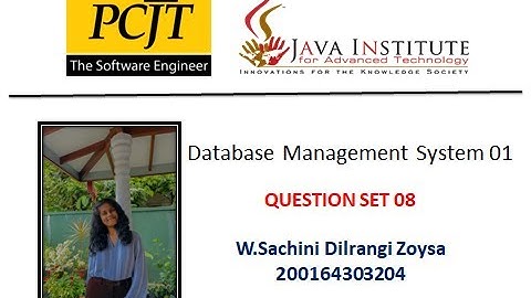 DBMS QUESTION SET - 08 | Database Management System 01 | Java Institute