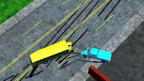 3-D Accident Simulation of Head-on Collision from Above