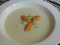 Cauliflower Soup with Blue Cheese Fritters