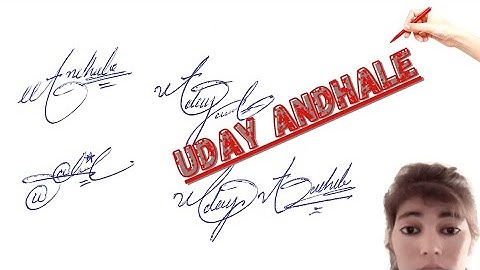 Uday Andhale sign style#name signature with arooj