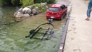 loading Sea Doo on trailer with Volkswagen Golf