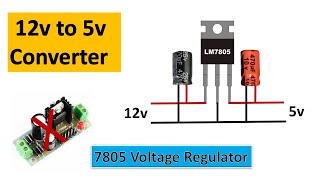 12v to 5v converter | 7805 Voltage Regulator | 12v to 5v stepdown convertor | projects with 7805