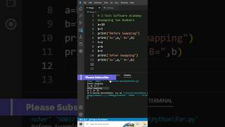 Swapping two Number using Python #shortsfeed #shorts #shortvideo #viralshorts #viralvideo