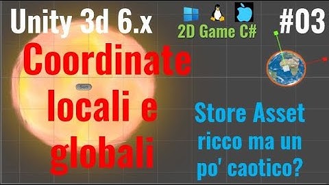 Unity 6.x (per giochi 2D) ITA #03: coordinate globali e locali, simulazione rivoluzione terrestre