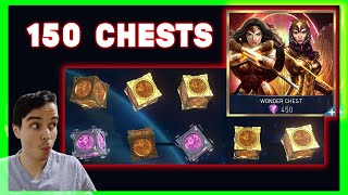 Wonder Chest Opening! 150 Chests Opened! Hunting For Golden Armor Wonder Woman Injustice 2 Mobile