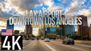 Road Tour – Driving POV from LAX Airport Area I-405, I-10, I-105 in Downtown L.A.
