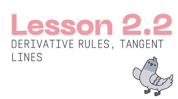 Lesson 2.2 Derivative Rules, Tangent Lines