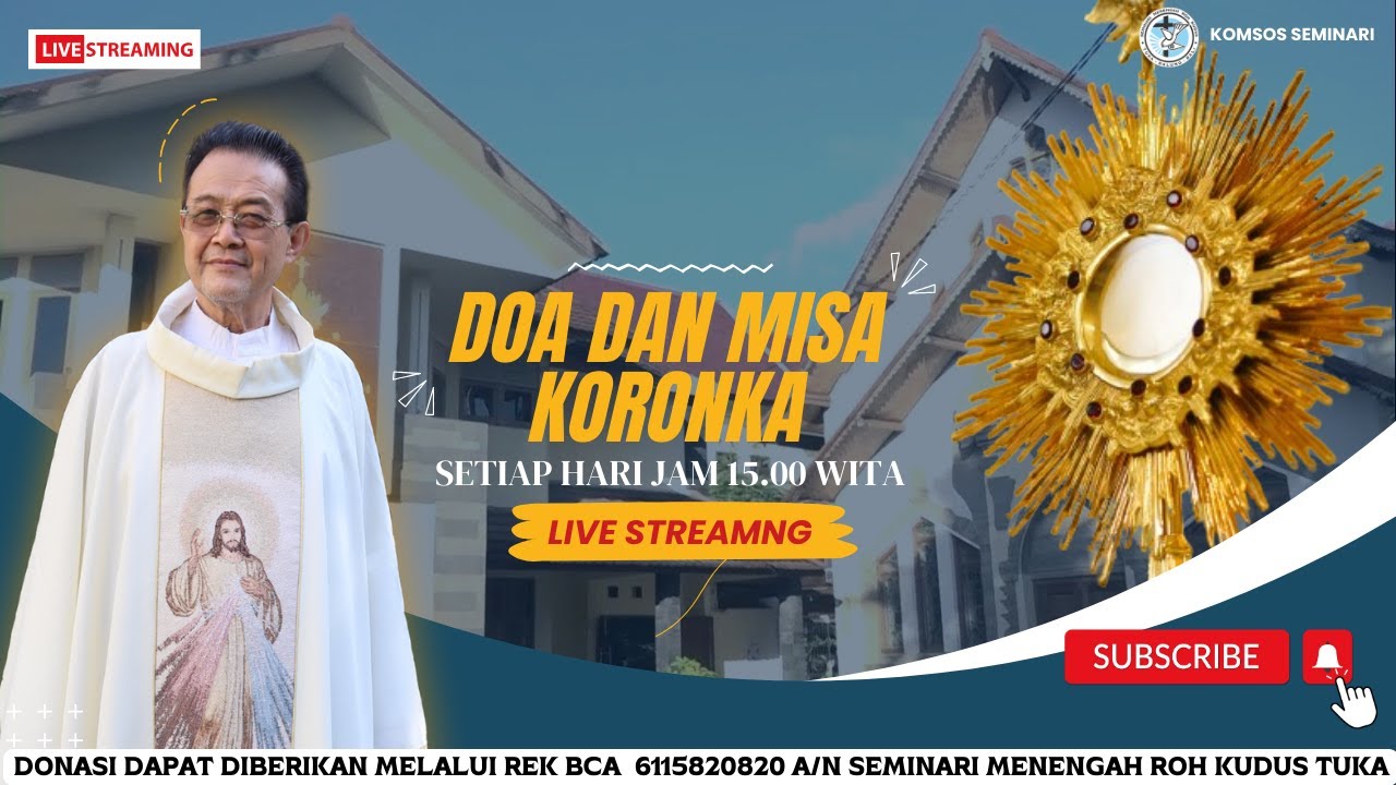 [LIVE]  DEVOSI & MISA KORONKA PESTA ST. MARIA MAGDALENA (P), SENIN 22 JULI 2024
