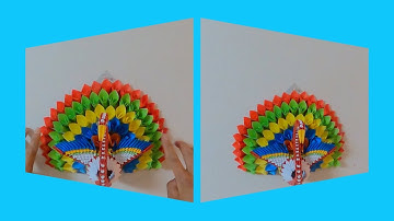 Hướng dẫn gấp chim công giấy xoè đuôi mẫu cánh hoa anh đào| vansuhandmade origami 3D