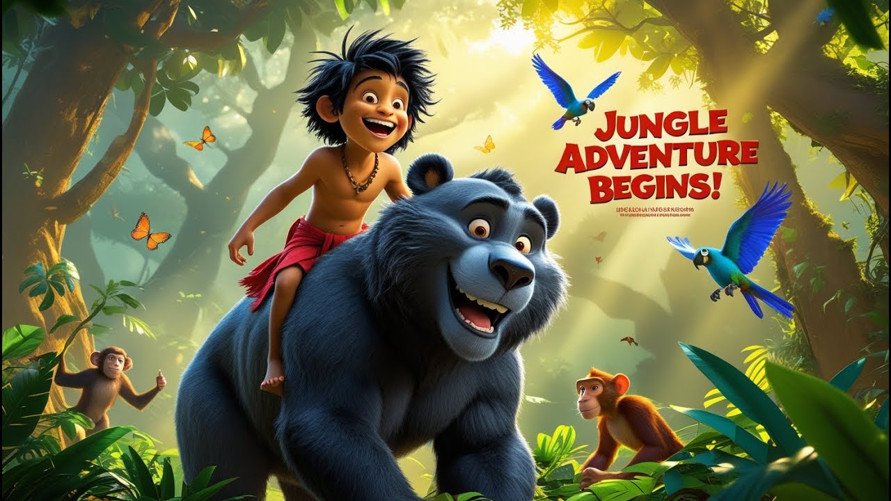 Mowgli's Jungle Adventure | The Jungle Book Animated Story for Kids | Bedtime story #kids  #shorts