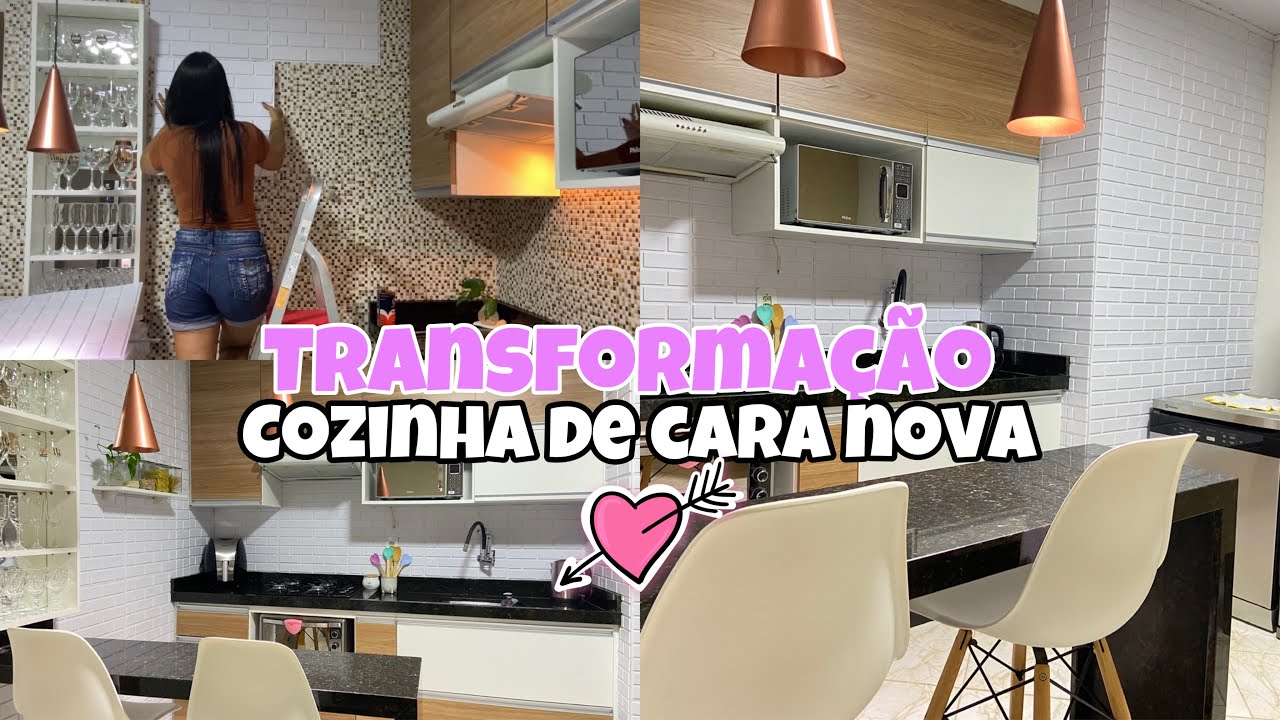 TRANSFORMAÇÃO NA COZINHA| COLOCAMOS PLACAS DE PVC 3D| #DIY FICOU LINDA 🥰