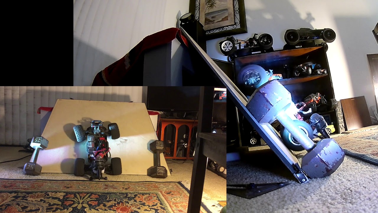 J5 jet rc  indoor hill climb part 2 vs stock granite