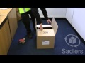 Cardboard box assembly with selflocking base ae507