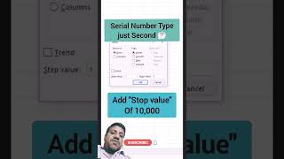 MS Excel mein serial number type karne ki shortcut ki #excel #computer