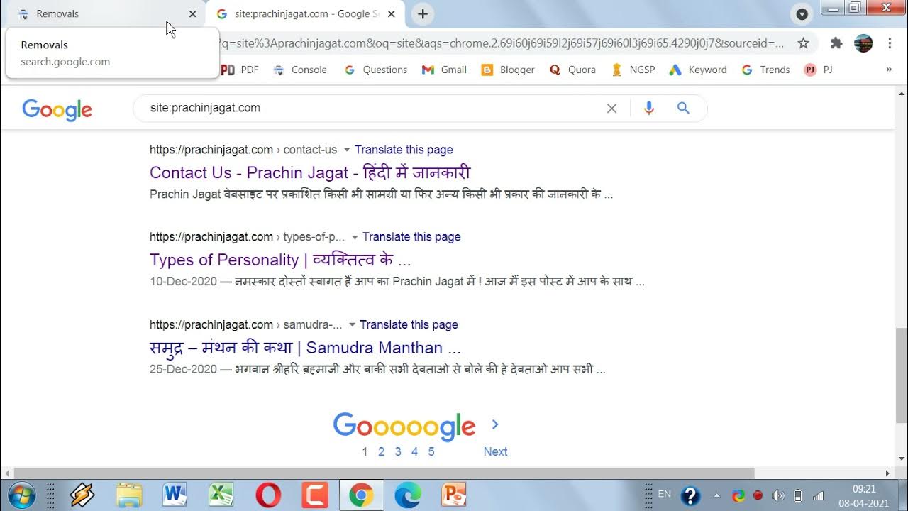 Removals in Index Tab of GSC How to Remove Link from Google Search