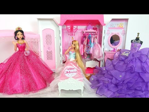 عروسک سفید برفی راپونزل پرنسس روتین صبحگاهی اتاق الأميرة دمية غرفة نوم Princesa Boneca Quarto