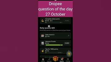 Dropee question of the day 27 October | Dropee question of the day@CryptoTechSunil