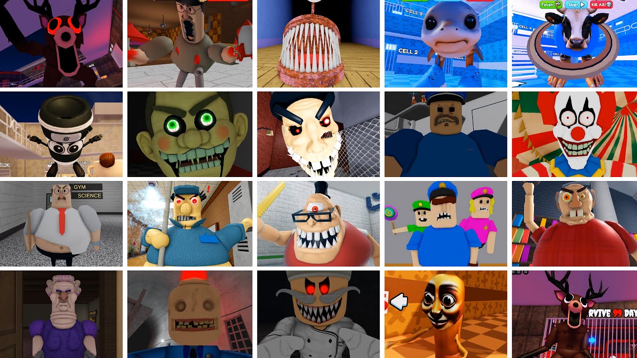 EPIC SCHOOL ESCAPE, EVIL GRANDPA, CRAZY CARNIVAL, TEAM DENTIST, SIREN COP, ROBLOX JUMPSCARE'S