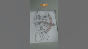 Drawing Minecraft Skeleton Pt 2 Easy Normal Hard #405 #Shorts