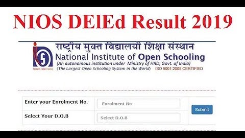 dled.nios.ac.in 2019 Result, NIOS DELED RESULT 2019 SEMESTER EXAM