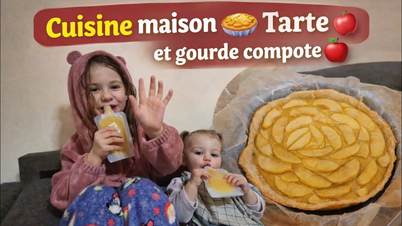 Je prépare une tarte aux pommes maison + compote pour les enfants 🍎