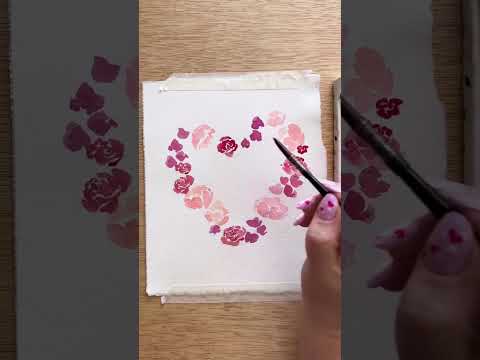Watercolor heart wreath