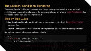 Solving null Prop Issues in Child Components in ReactJS