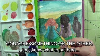 Watching the Sun Set | Playing with Gouache | Speed Paint with Commentary