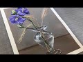 Purple bell  flowers in glass vase  stepbystep easy acrylic painting for beginners