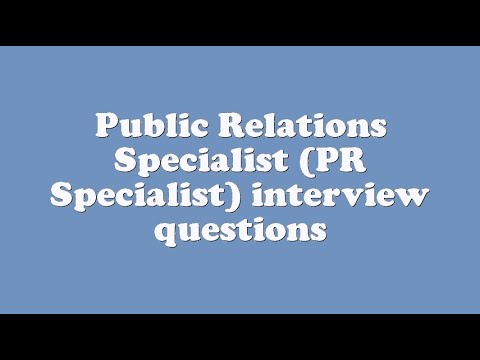 Public Relations Specialist (PR Specialist) interview questions - YouTube