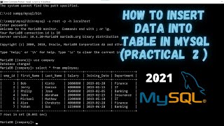 How to Insert record into table in MySQL | insert into employee table