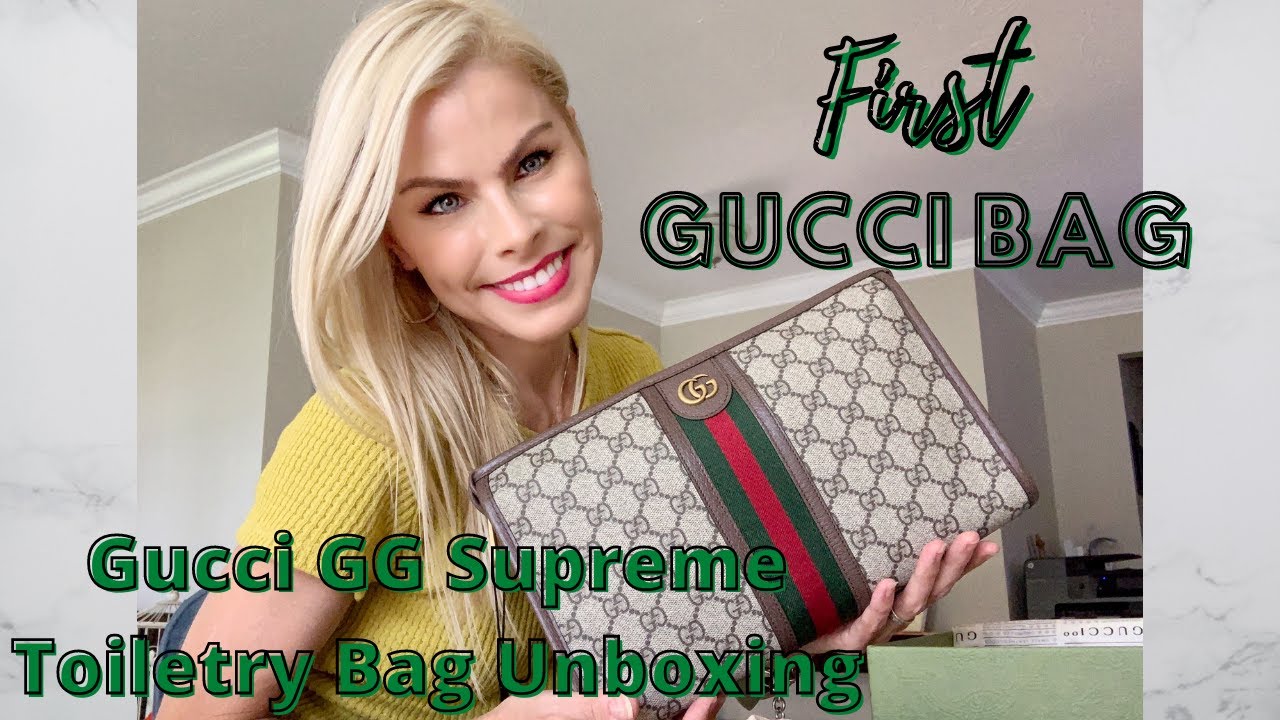 GUCCI OPHIDIA GG TOILETRY CASE UNBOXING