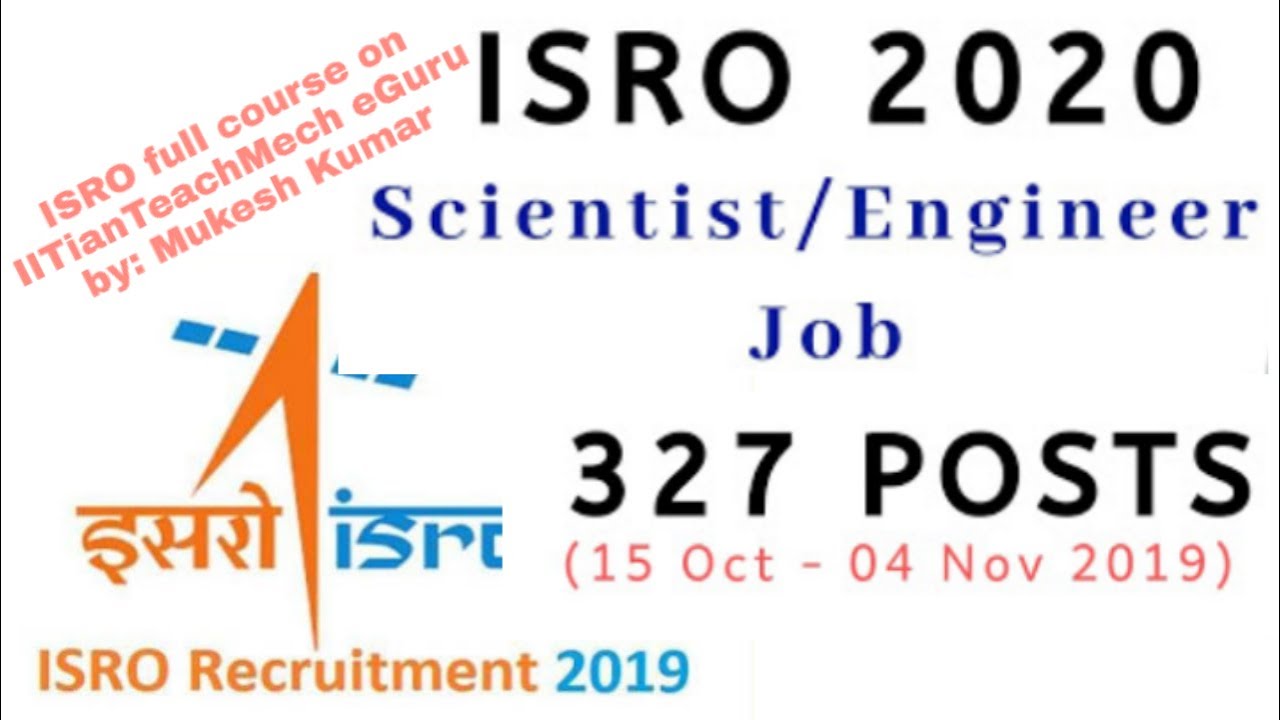 Salary 56000 without GATE scoreISRO form 2019! Last date 04th November|200Rs form to apply|135 post