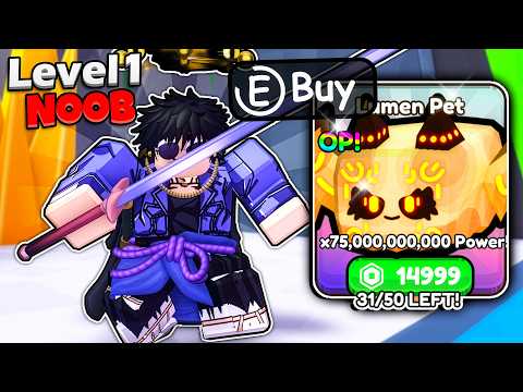 Starting as Noob with STRONGEST PET in Pull A Sword Roblox...