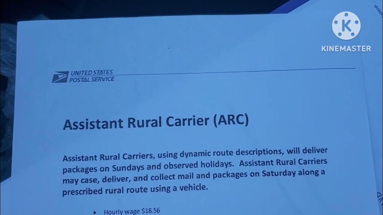 USPS Asst. Rural Carrier update YouTube